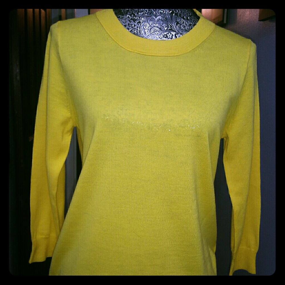 J. Crew Beautiful Yellow 100% Merino Wool Top
